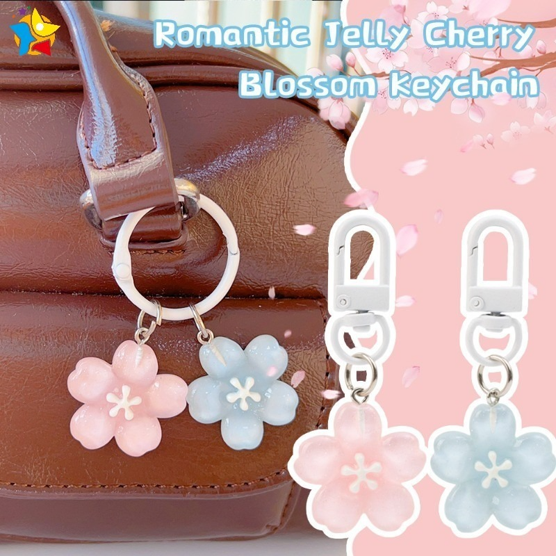3 Pcs Colorful Cherry Blossom Keychain
